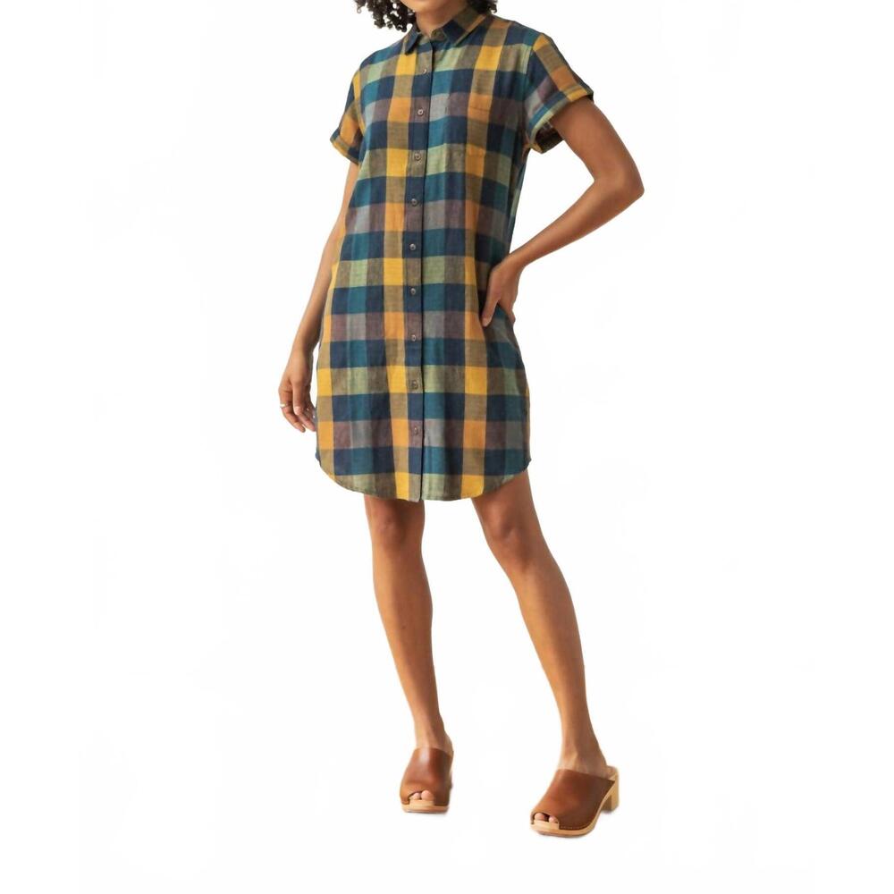NEW BRIDGE & BURN loren shirt dress in moonbow plaid
